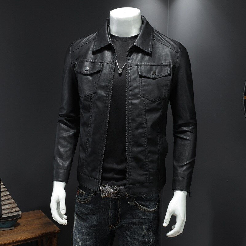 Miniaturbild: Leather Jacket  Slim Trend with Velvet and Thick Leather Jacket