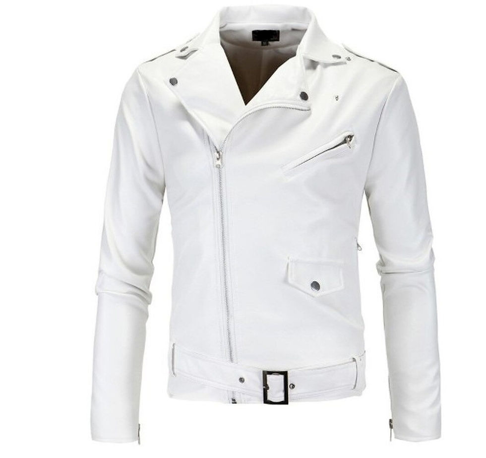 Thumbnail: Slim Leather Jacket Men's Leather Jacket British Fashion Men's PU Leather Jacket