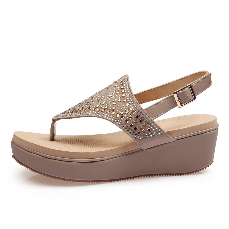 Thumbnail: Summer New Crystal Large Size Foreign Trade Foam Thick-soled Women's Sandals Sh