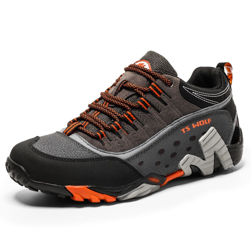 Thumbnail: Genuine Leather Shoes Couple Men Hiking Shoes Waterproof Non Slip Climbing