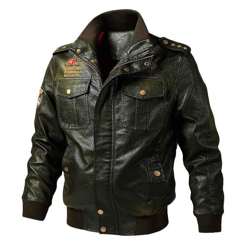 섬네일: 2022 Autumn Winter Mens Leather Jacket Slim PU Jacket Male Windproof 