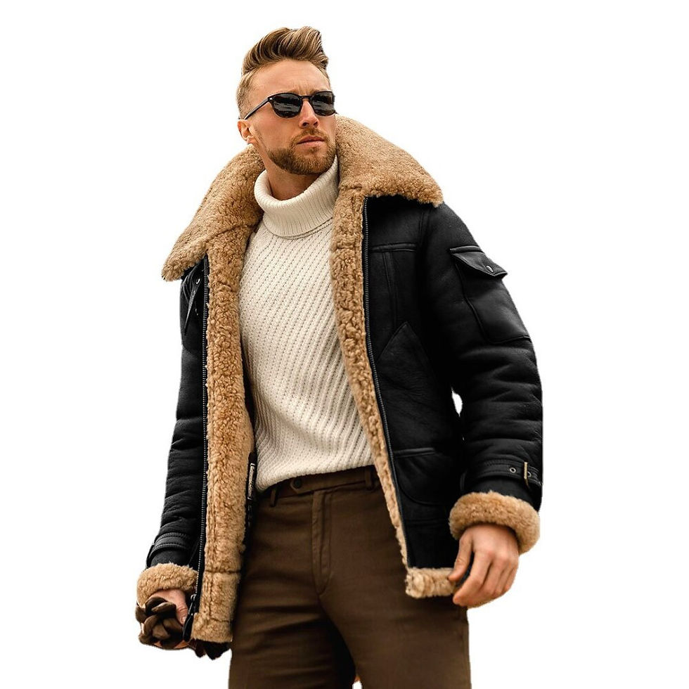 Thumbnail: 2022 Autumn and Winter Premium New Men's Fur Thickened Mid Length Leather Jacket