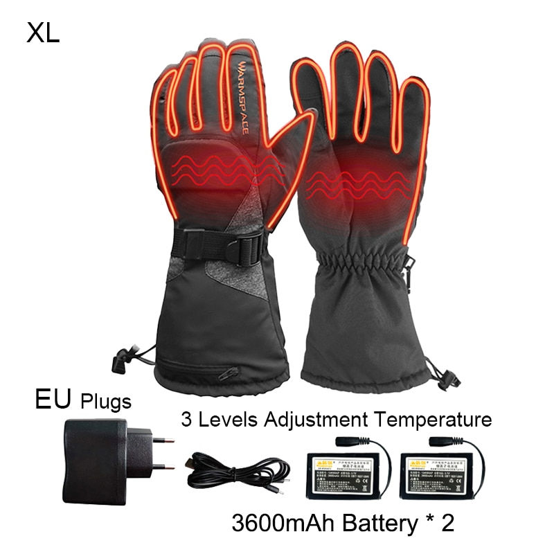 Miniature : Men Women Motorcycle Electric Heated Gloves Temperature 5 Speed Adjustment 