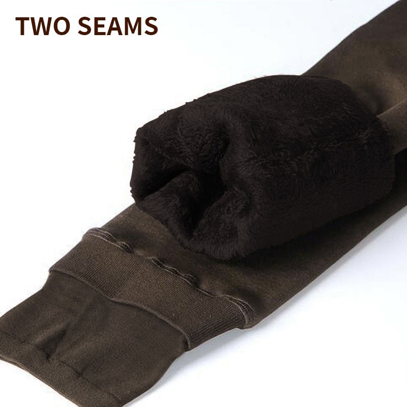 Miniature : Warm Women's Velvet Winter Leggings Ankle-Length Keep Warm Solid Pants 