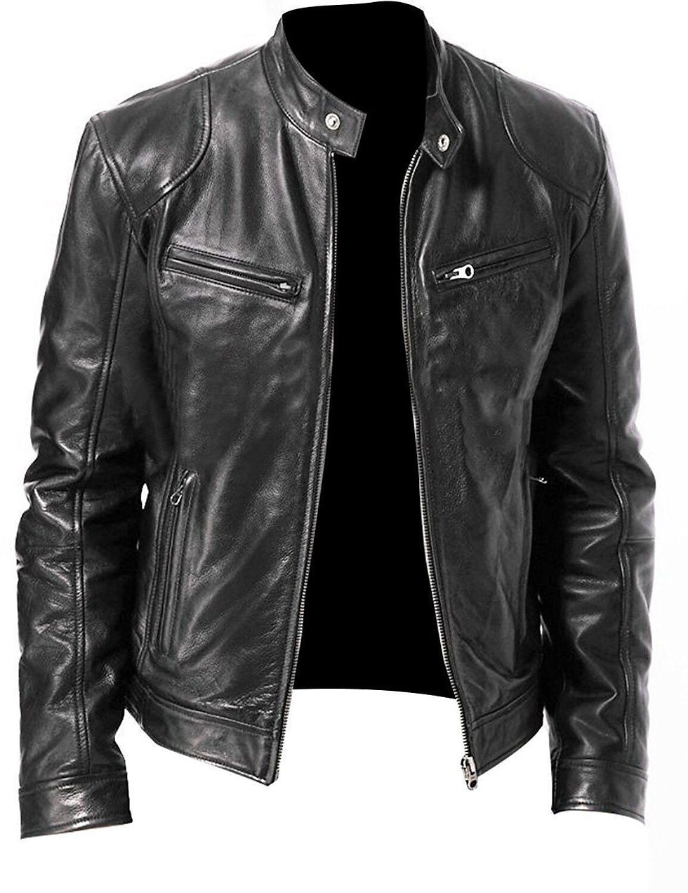 Miniaturbild:  Leather Jacket Men Black Brown Winter 