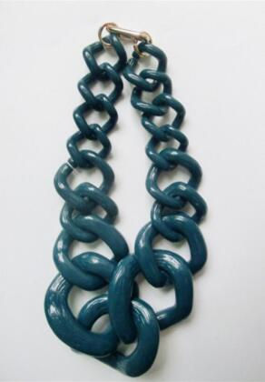 Miniature : FishSheep Jewelry Big Acrylic Chunky Chain Choker Necklace Vintage Resin