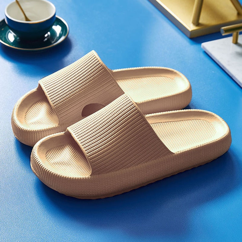 Miniaturbild: Thick Platform Bathroom Home Slippers Women Fashion Soft Sole EVA Indoor Slides 