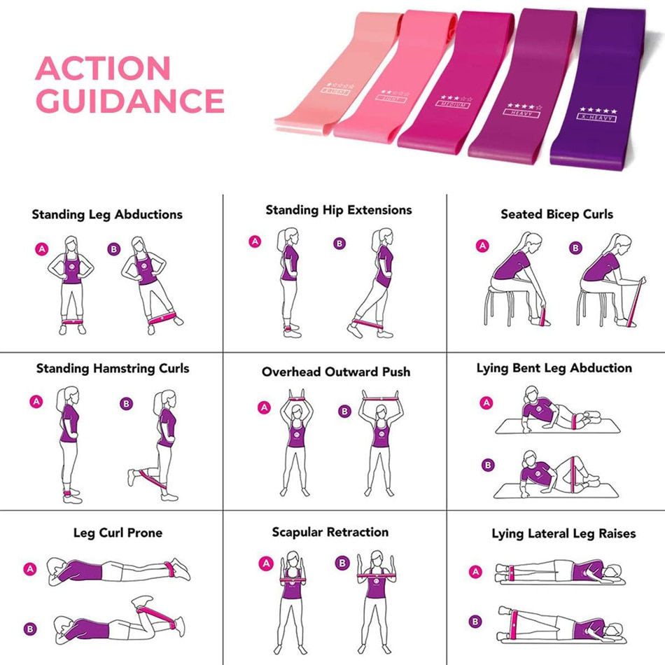 Thumbnail: WorthWhile Elastic Resistance Bands Yoga Training Gym Fitness 