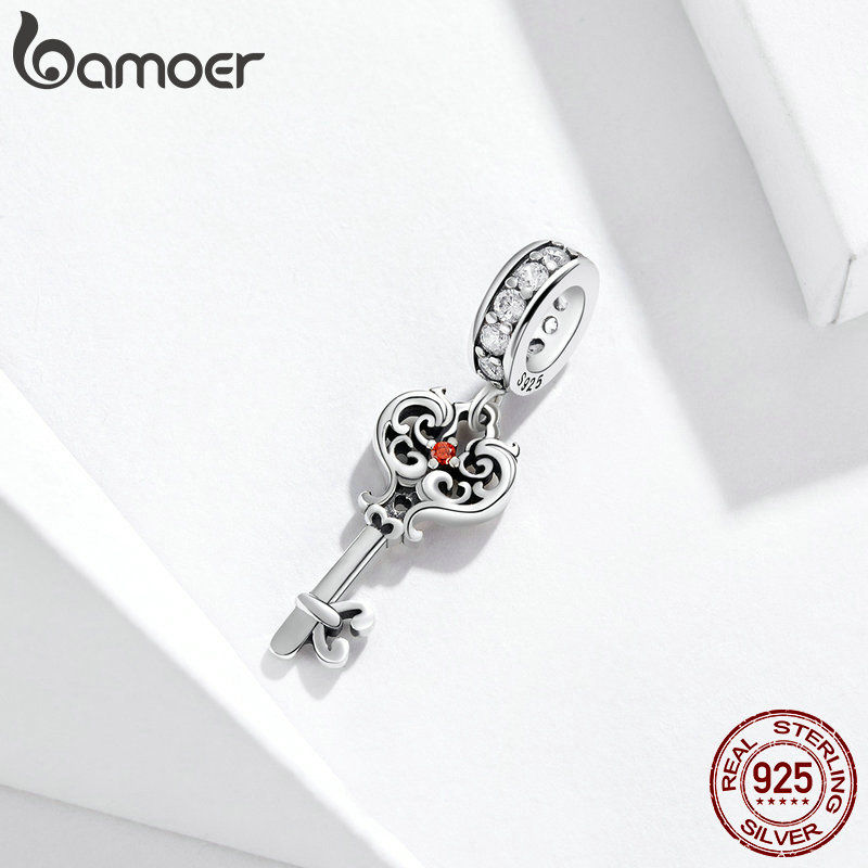Miniature : 925 Sterling Silver Vintage Pattern Pendant Charms for Women Bracelet 