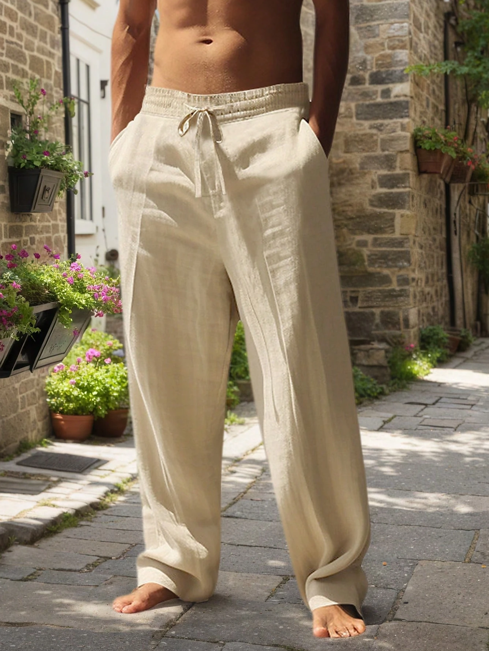Miniatura: Calça de praia masculina – algodão simples