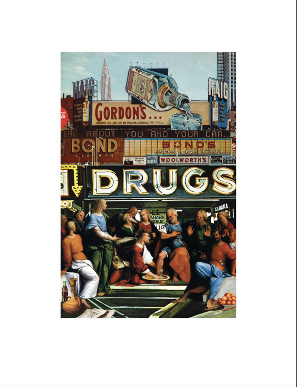 Sean Mackaoui - "Drogas" - 2021 - Collage sobre papel - 50 × 35 cm