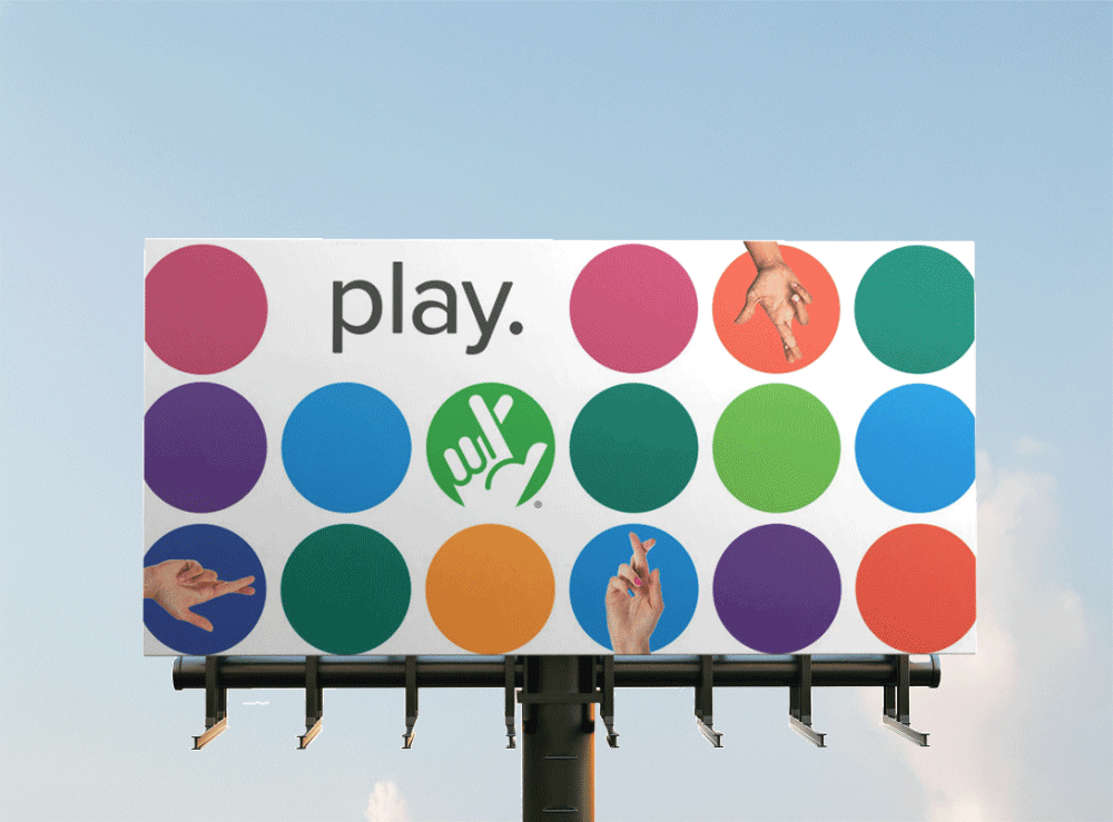 shifting billboards with same creative, hands in different positions