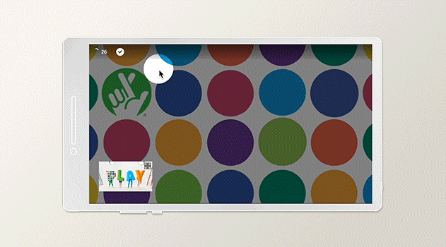 interactive digital ad where user "scratches" at screen to reveal lottery icons