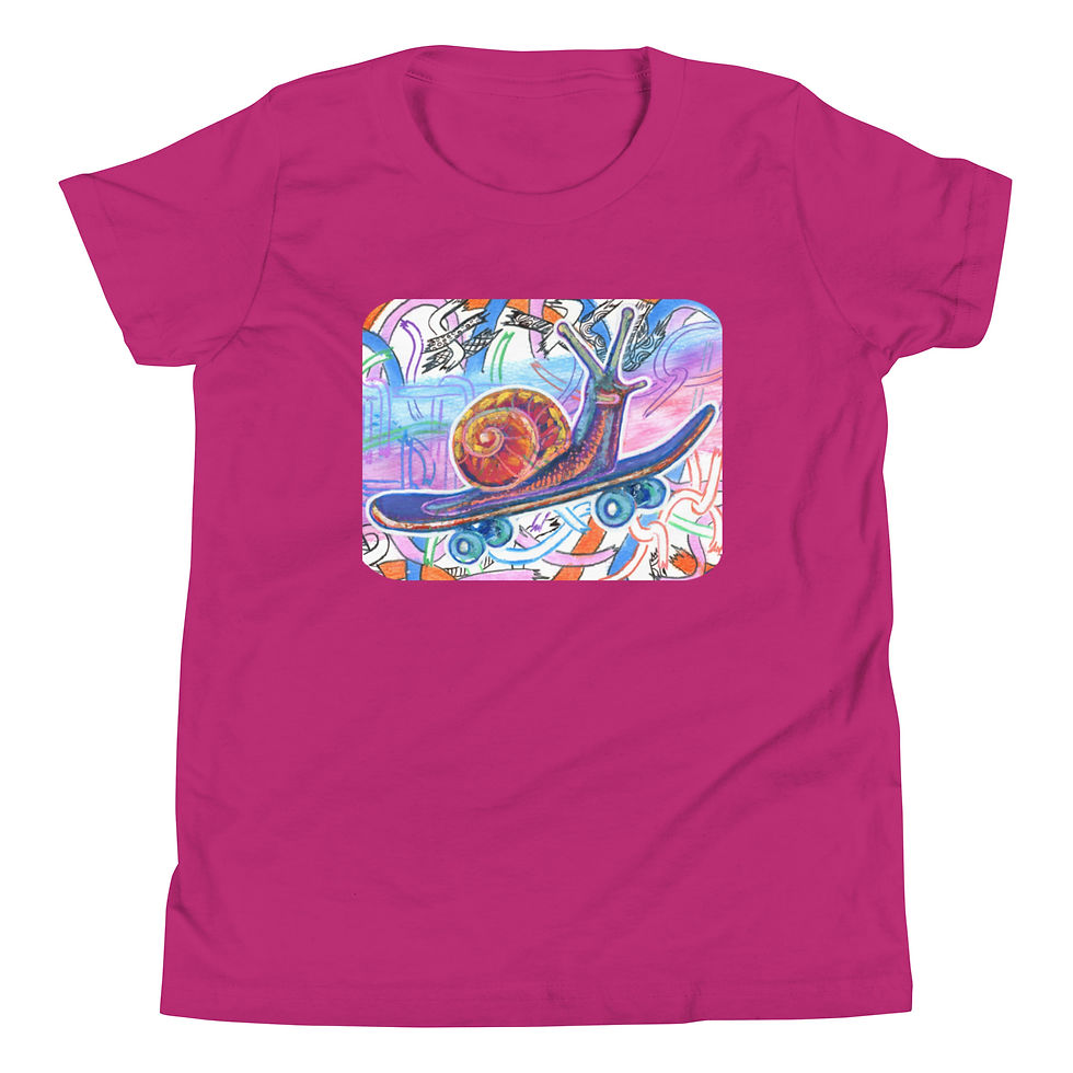 Thumbnail: Skateboarding Snail Youth Short Sleeve T-Shirt