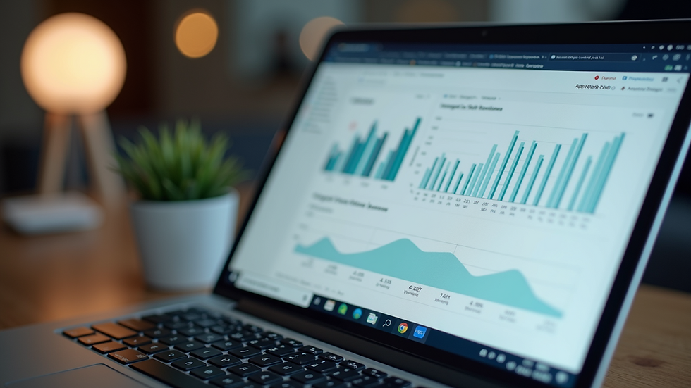 Close-up view of a laptop screen showing a project management dashboard