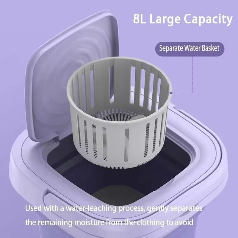 Miniatura: Mini Máquina de Lavar Dobrável de 8L – Para Roupas Íntimas e Meias (Ideal para D
