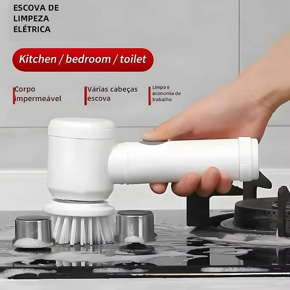 Miniatura: Escova de limpeza elétrica 5 em 1 sem fio para cozinha e banheiro.