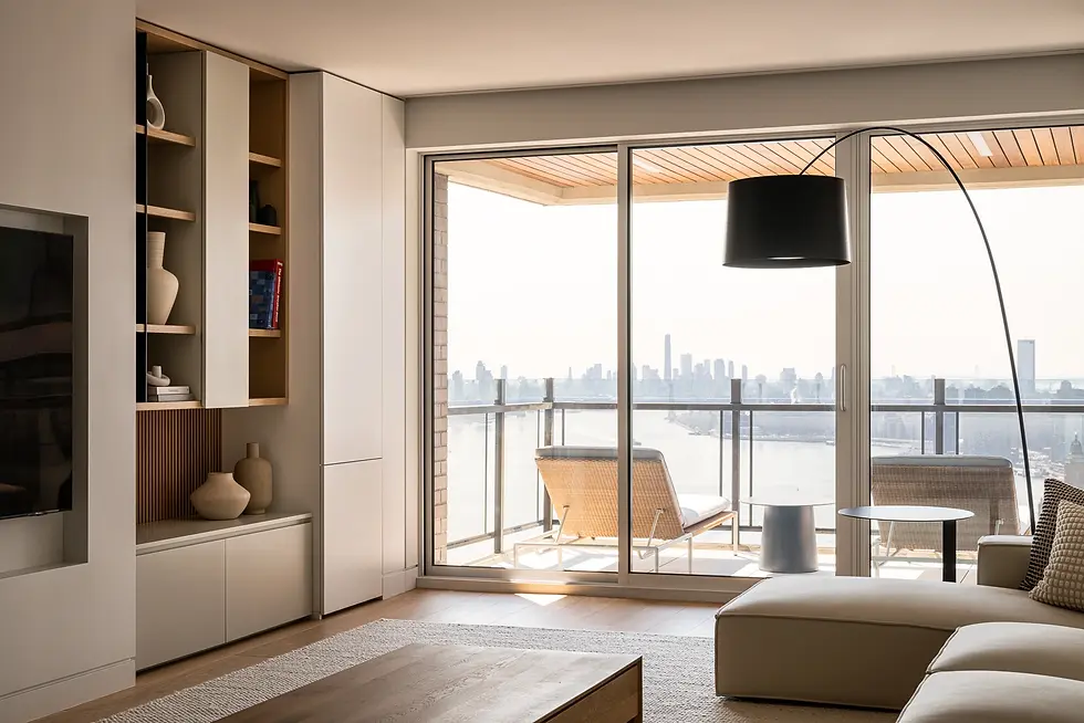 Studio Ocra Upper East Side living room balcony view