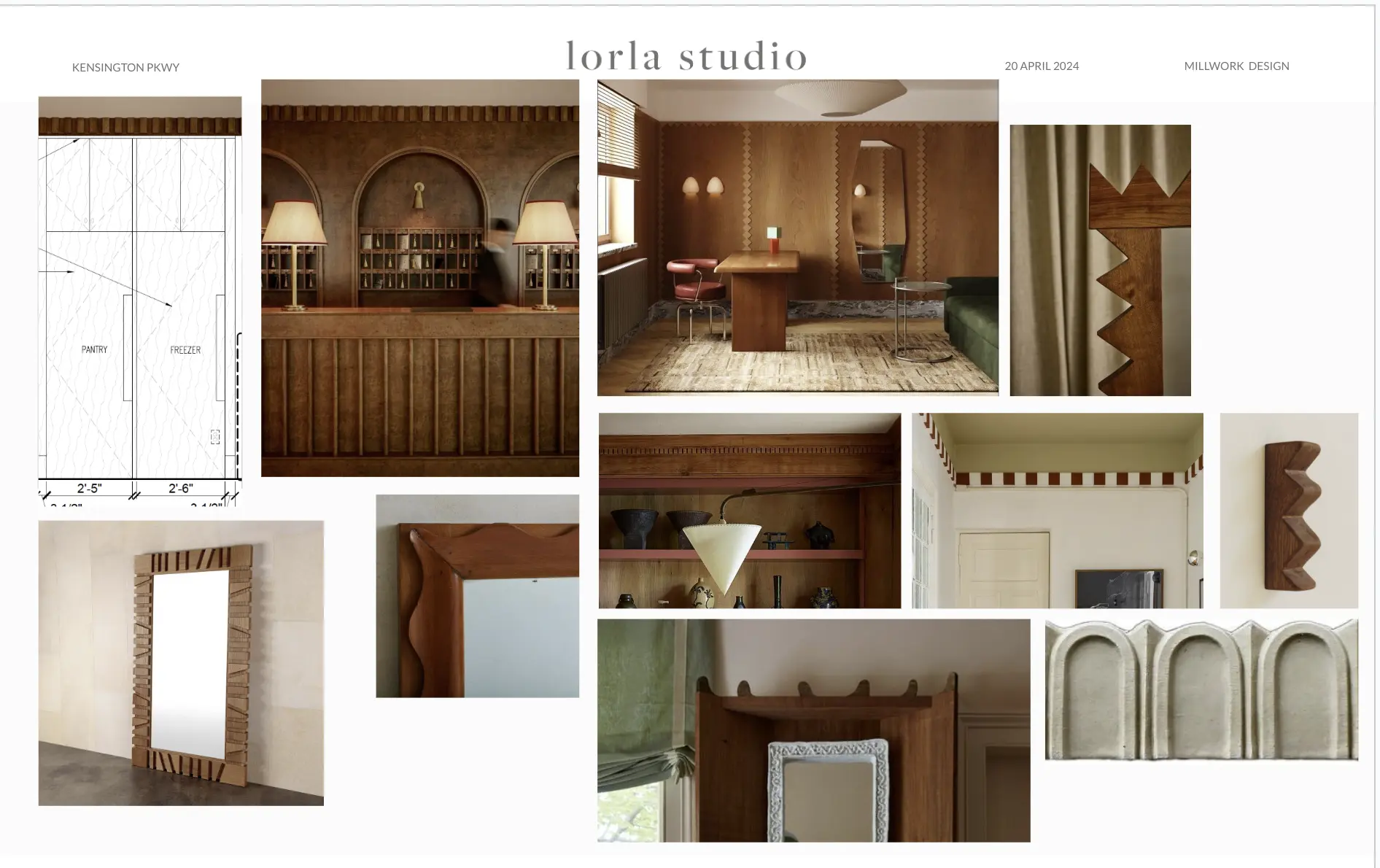 Design plan for a kitchen renocation with custom millwork