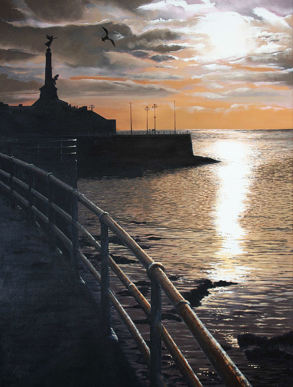 Aberystwyth promenade and sunset