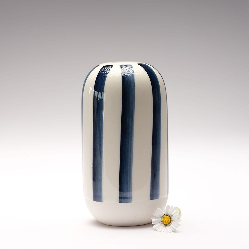 Thumbnail: Ink Blue Stripes Vase