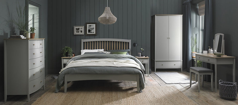 Thumbnail: Whitby Scandi Oak & Grey 2+2 Drawer Chest