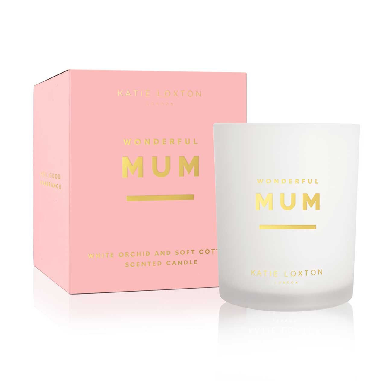 KATIE LOXTON SENTIMENT CANDLE, WONDERFUL MUM, WHITE ORCHID AND SOFT COTTON