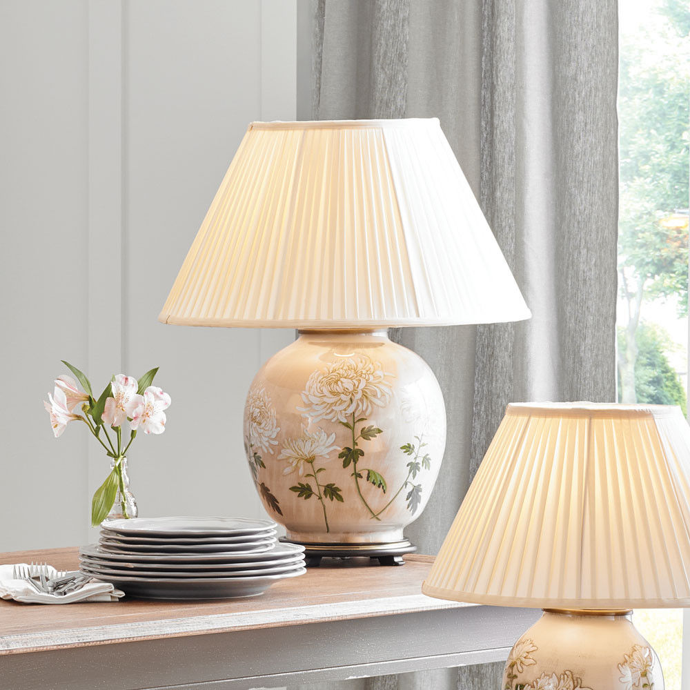 Chrysanthemum Glass Large Table Lamp