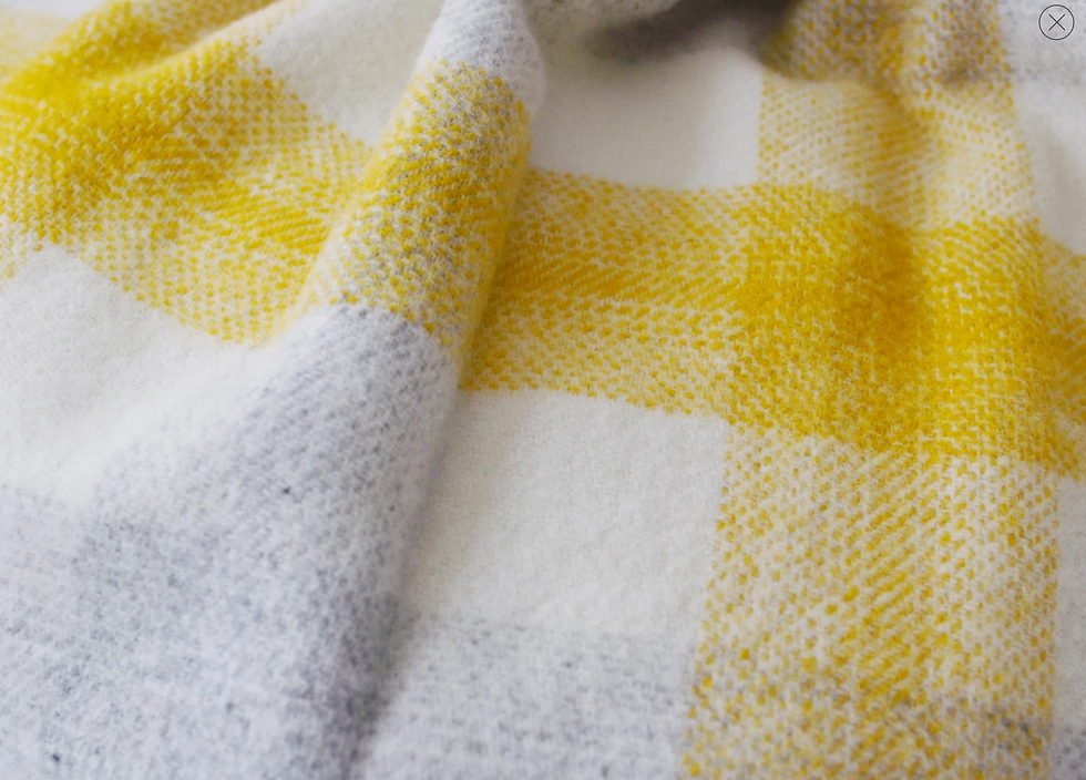 Thumbnail: Coastal Pure New Wool Coverack Check tweedmill Blanket sand cornwall
