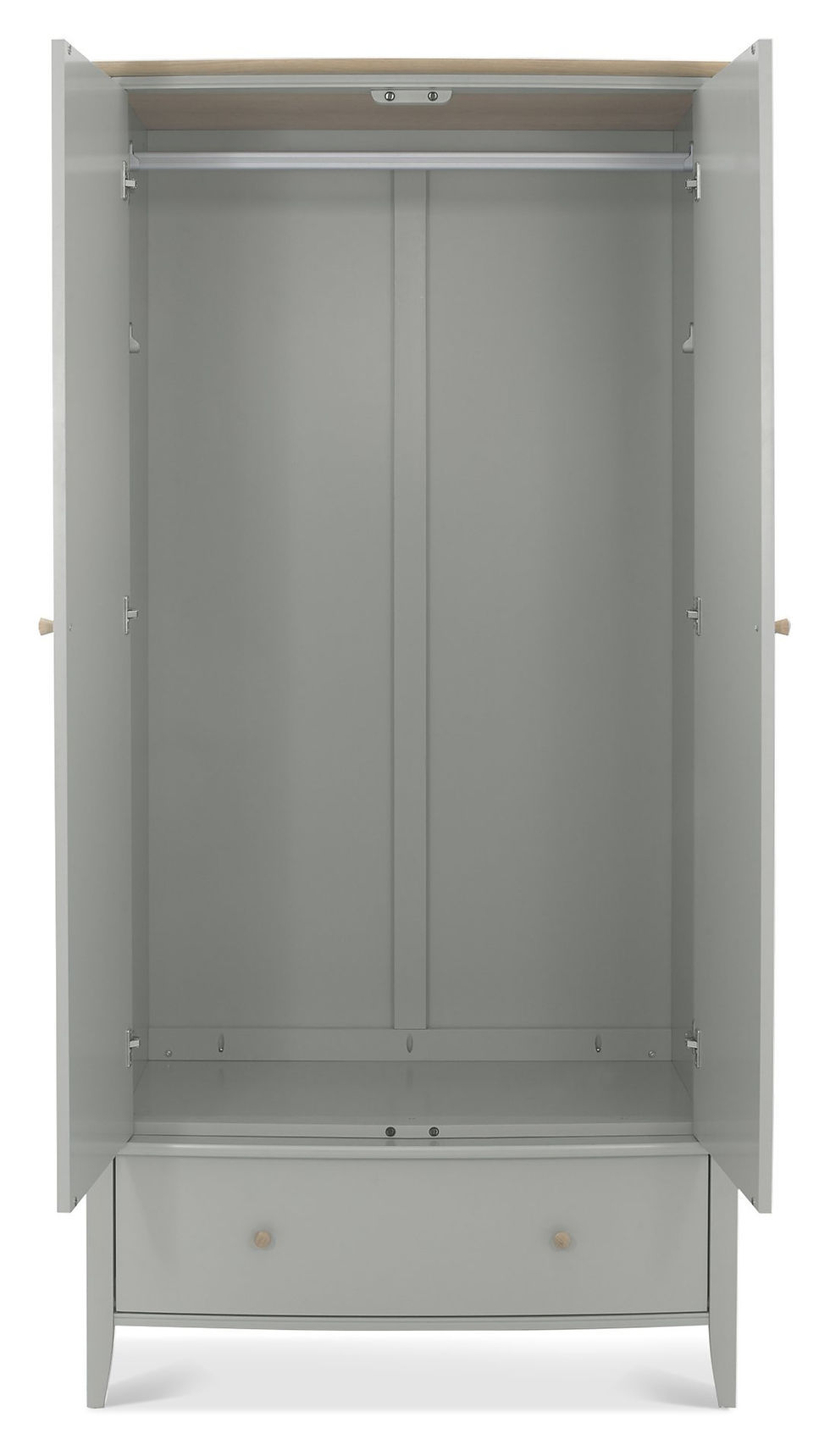 Thumbnail: Whitby Scandi Oak and Grey Double Wardrobe