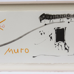8. Black Wall of Spain! 1981-83 Negro Muro de España 15 5/16 x 37 3/4 in. lithograph from three aluminum plates printed in ochre, red and black Illustration for the verse that reads: O negro muro de España! Oh black wall of Spain! With the outbreak of the Spanish civil war in 1936, the Chilian poet Pablo Neruda got involved in the heroic resistance against the fascist forces. He was dismissed from his consular post for his involvement and his poet friends became targets of fascist attacks. Rafael Alberti's house was torched and García Lorca was assassinated. Alberti returned to Spain after the death of the dictator Franco and in 1980 he attended an opening preview at a retrospective exhibition for Motherwell in Barcelona. Alberti approached the artist and cried out the words of his poem: “Oh black wall of Spain!” as a sign of devotion to the painter whom he had never met.