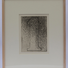 21. Numeral 1, 1976 Chiffre 1 (un) 9 3/16 x 6 15/16 Etching, soft-ground and drypoint Samuel Beckett allowed Johns to determine the order in which the five Fizzles would appear and to design how the words and etchings would be integrated in the livre d'artiste project.