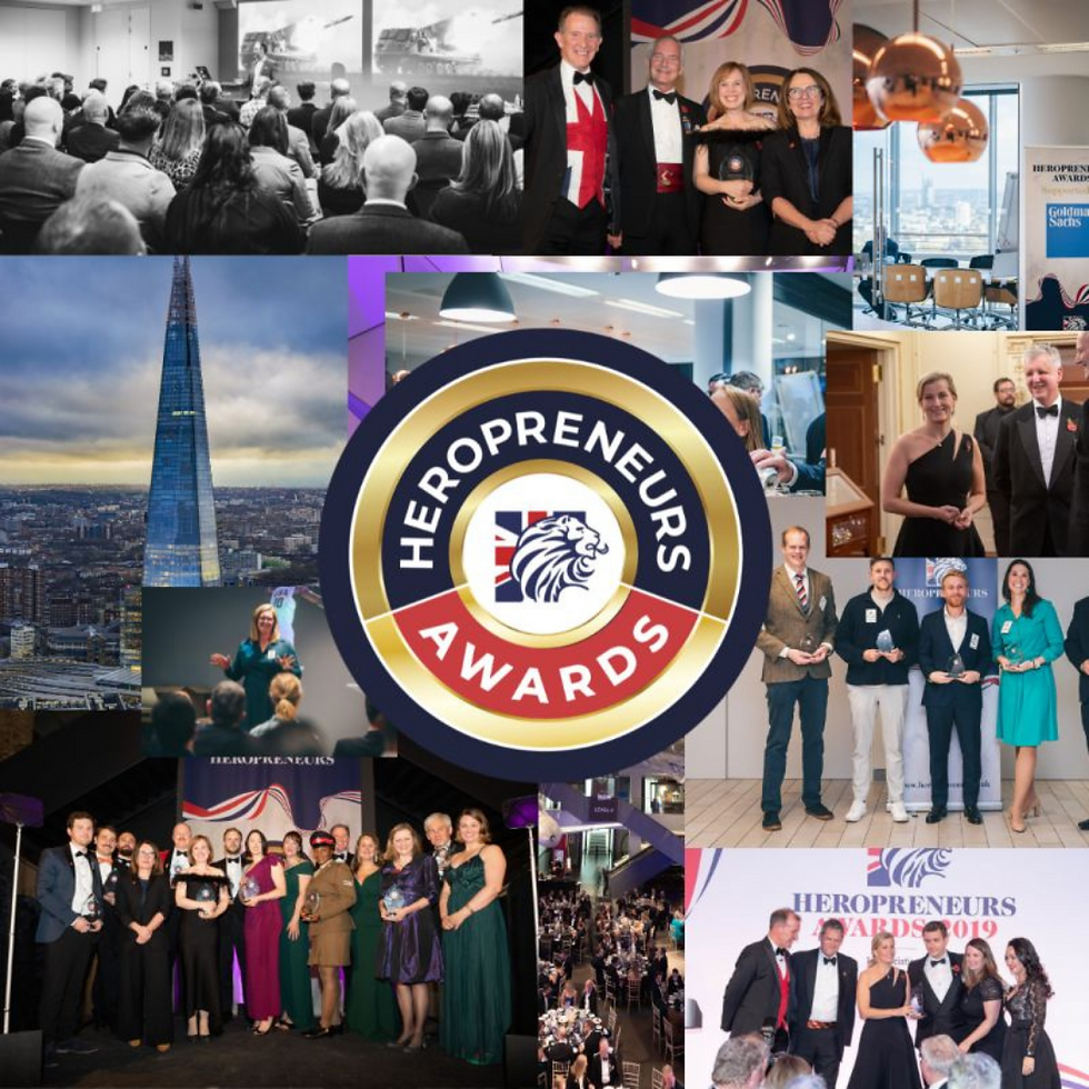 A photo collage of previous Heropreneurs Awards Nights Nights and the new 2024 Awards Logo