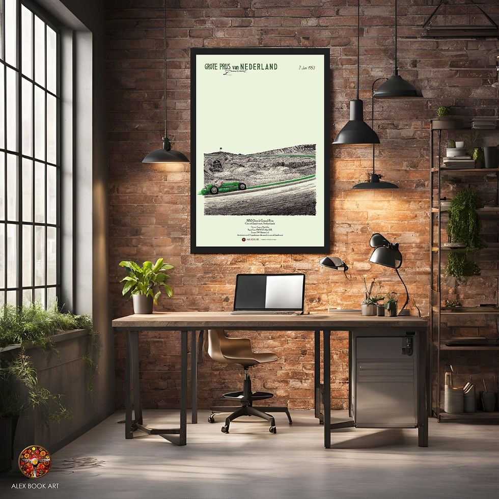Thumbnail: 1953 Formula 1 Dutch Grand Prix art print featuring Lance Macklin, HWM 53 at Zandvoort Circuit