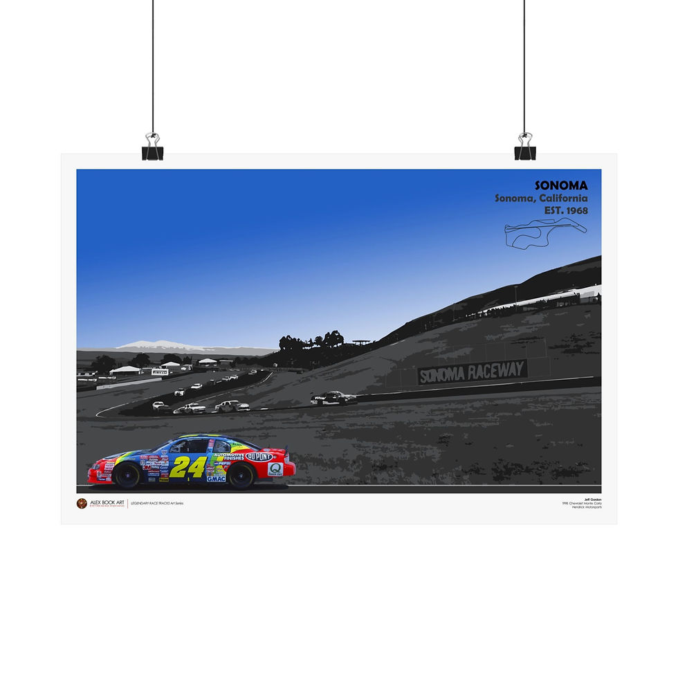 Thumbnail: Sonoma Raceway featuring Jeff Gordon, NASCAR 1998 Chevrolet Monte Carlo at Sonoma, California, USA