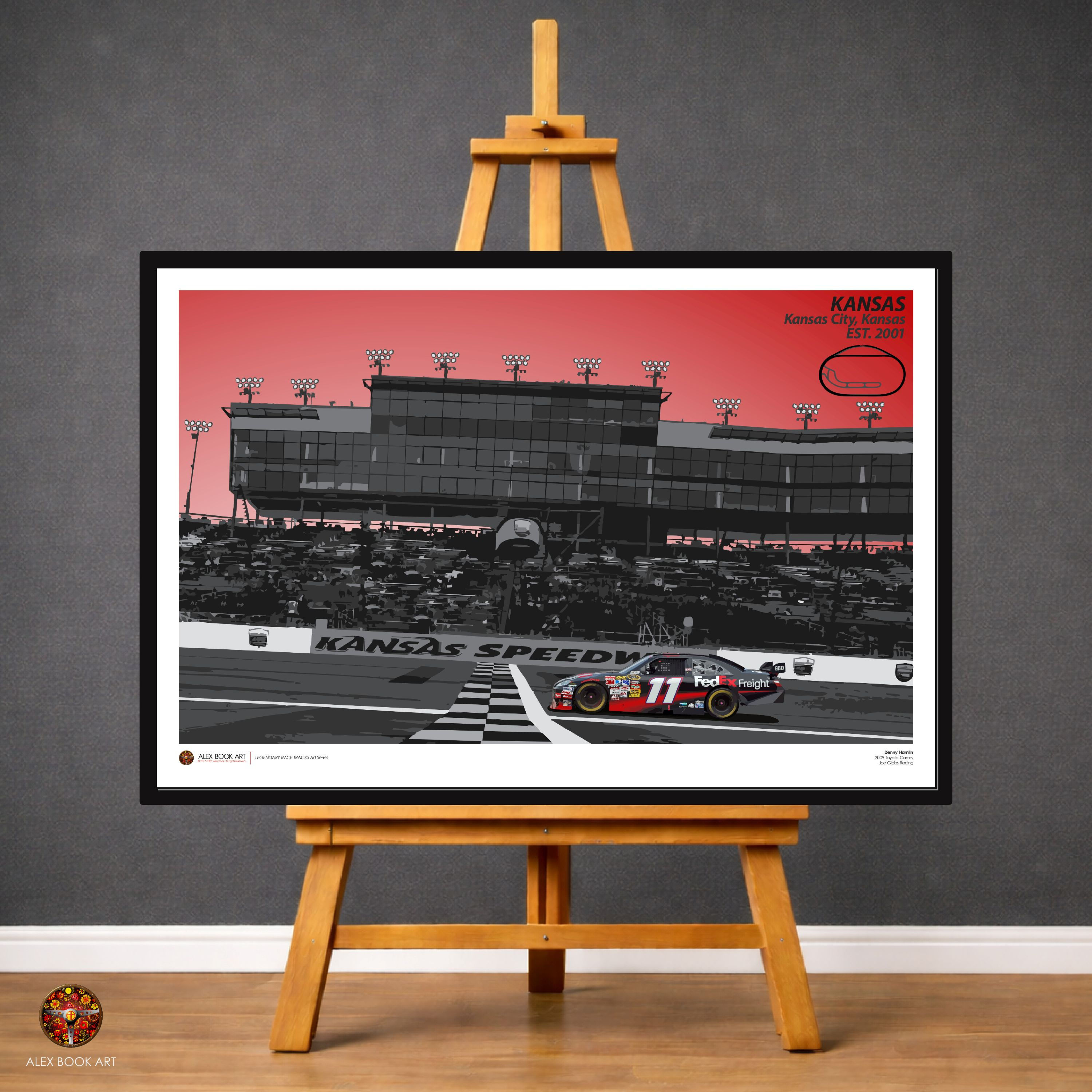 Kansas International Speedway featuring Denny Hamlin, NASCAR 2009 Toyota Camry at Kansas City, Kansas, USA