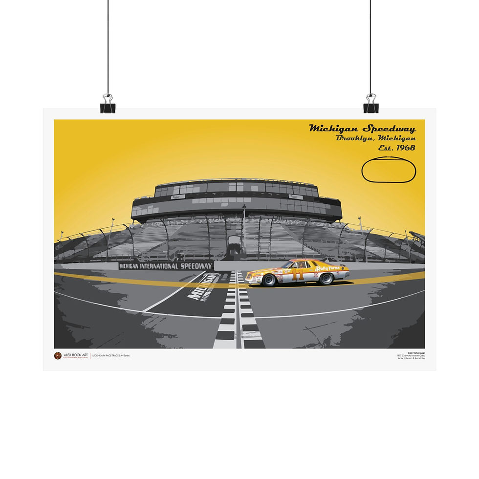 Thumbnail: Michigan International Speedway featuring Cale Yarborough, NASCAR 1977 Chevrolet Monte Carlo at Brooklyn, Michigan, USA