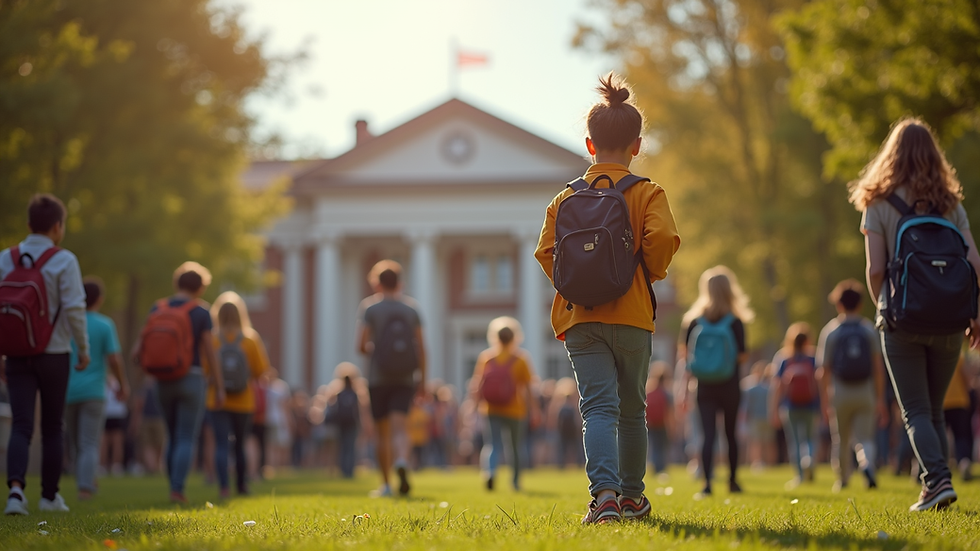 Eye-level view of a vibrant campus event with students engaging in activities