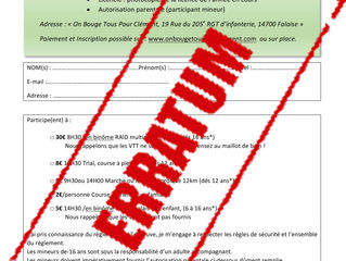 ERRATUM Tarif Marche lors du RAID