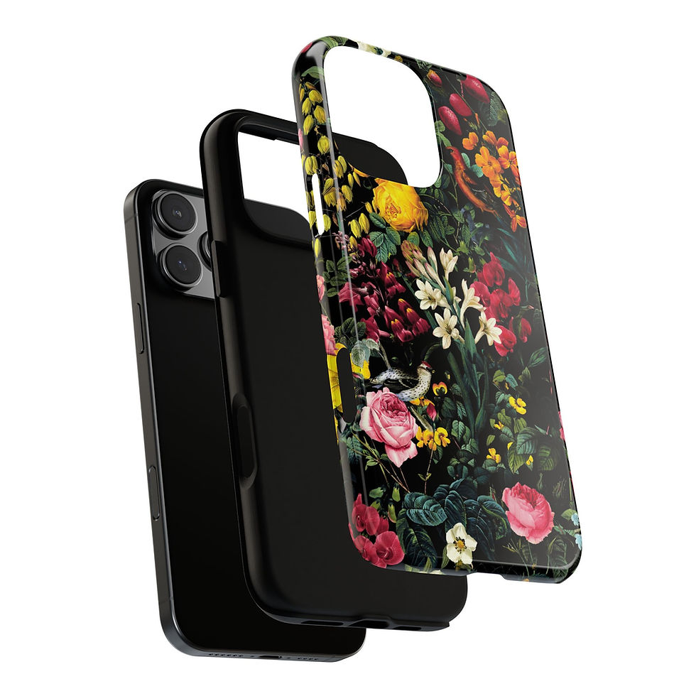 Thumbnail: Floral and Birds Tough Phone Case - iPhone Cover