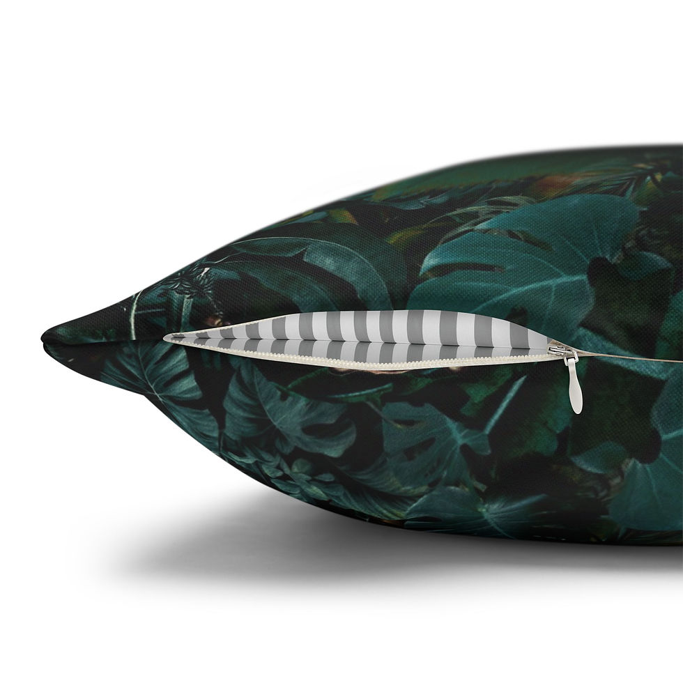 Thumbnail: Dark Botanical Floral and Animals Pillowcase — Tiger Jungle Garden 