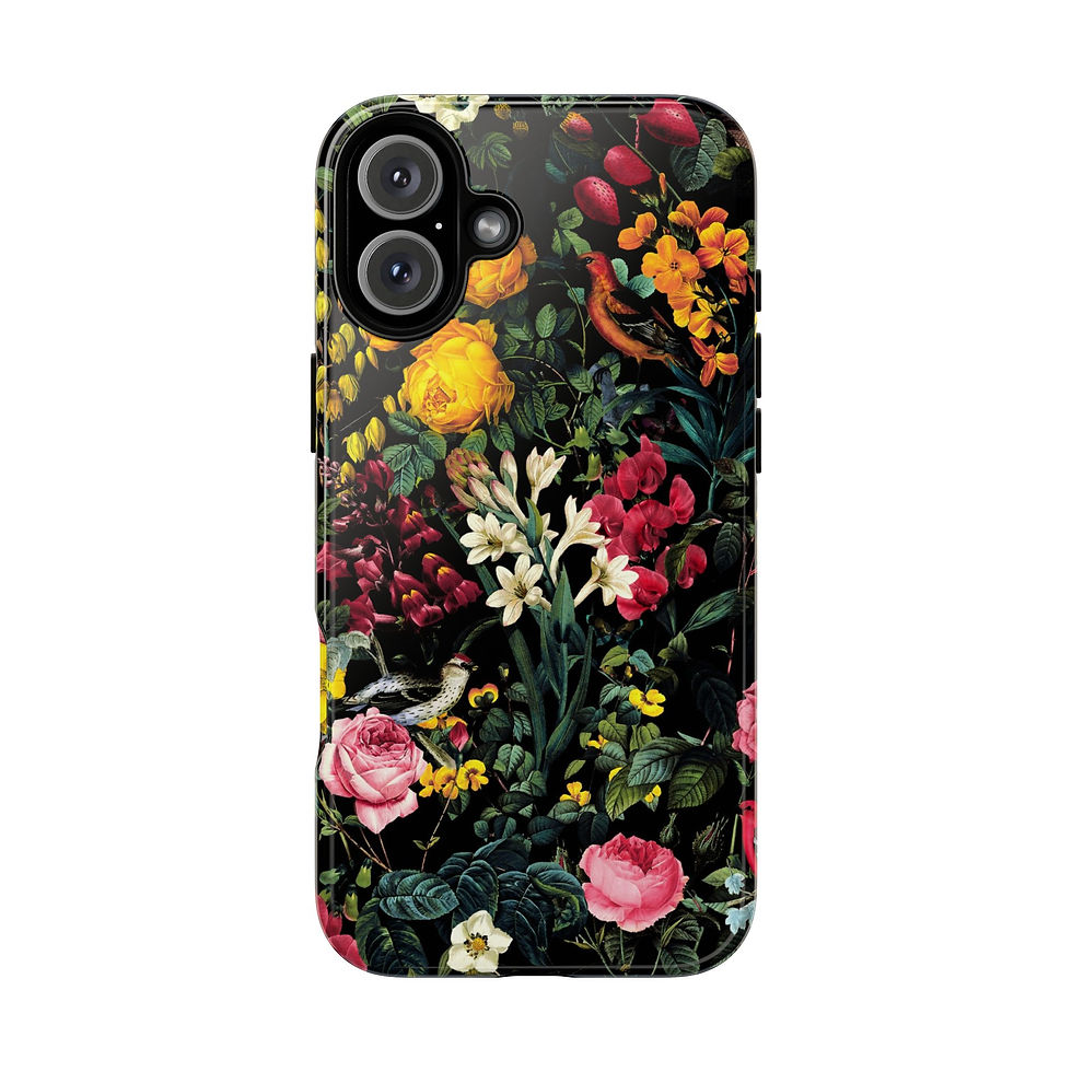 Thumbnail: Floral and Birds Tough Phone Case - iPhone Cover