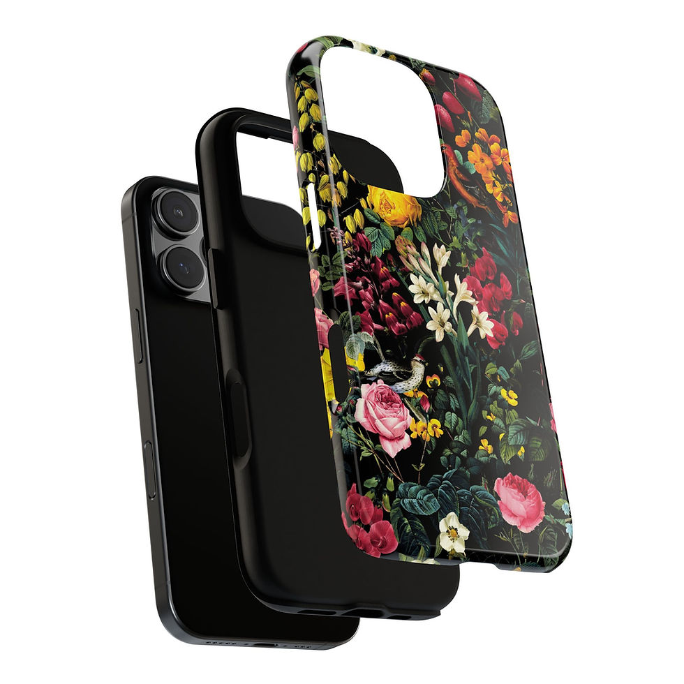 Thumbnail: Floral and Birds Tough Phone Case - iPhone Cover