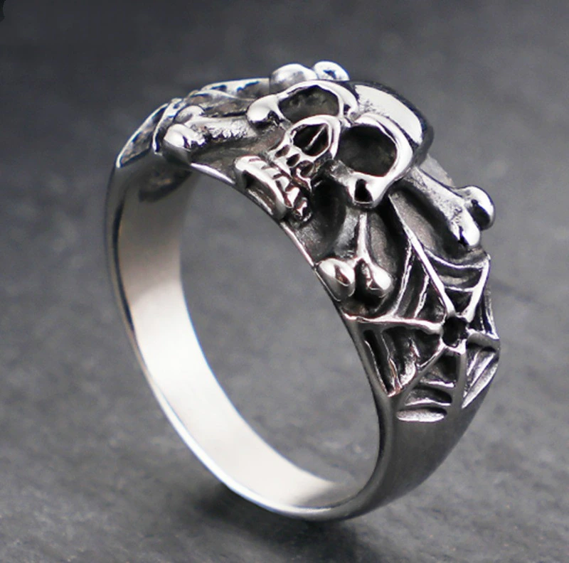 Thumbnail: Punk Rock Skeleton Men Ring Male Punk Rock  Accessories