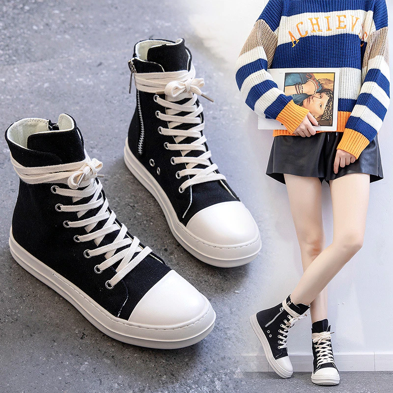 Thumbnail: Women Sneakers Shoes Streetwear Casual Shoes Canvas Boots
