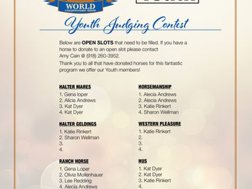 More Horses Needed for Youth Judging Contest!