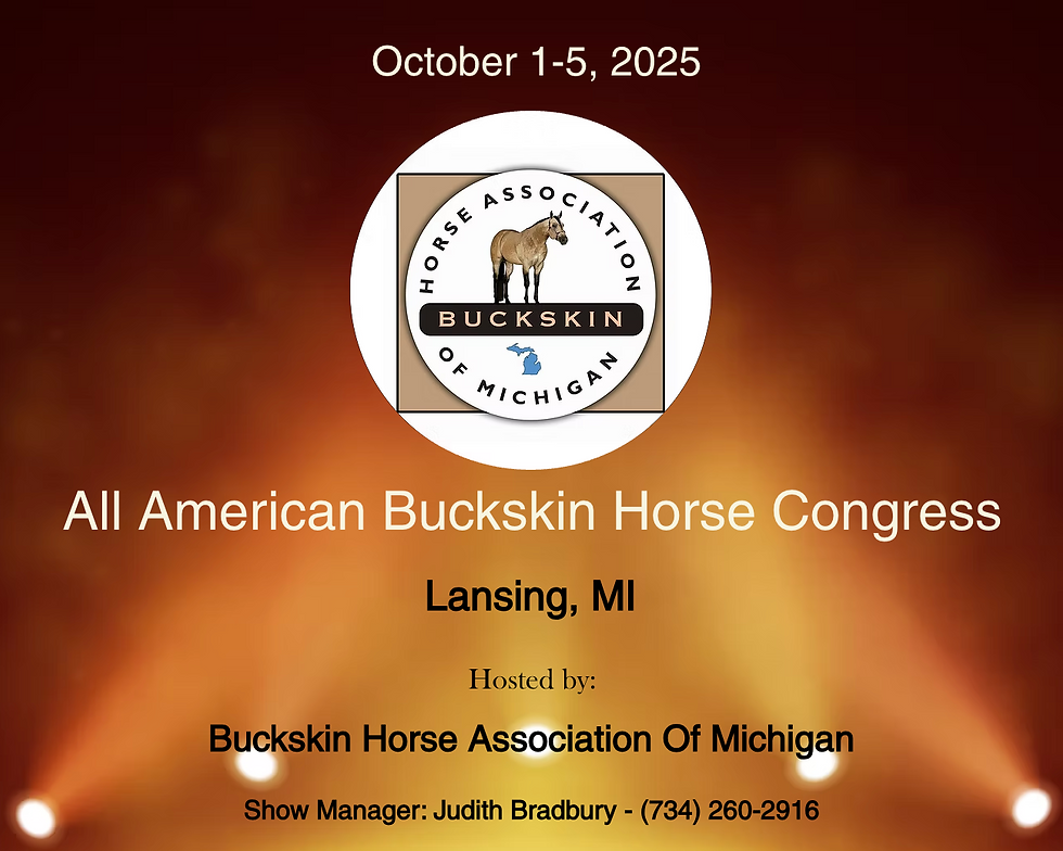 All American Buckskin Horse Congress – ABRA-Approved Horse Show | October 1–5, 2025 | Lansing, MI