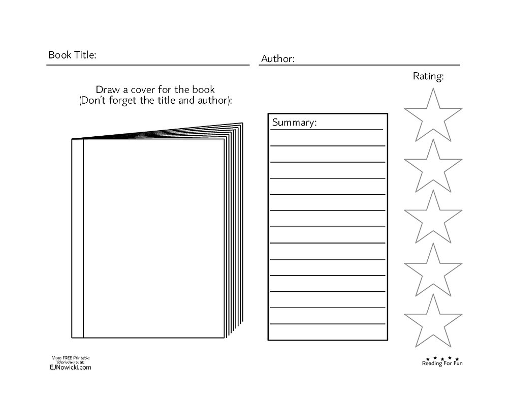 reading for fun worksheet draw a cover