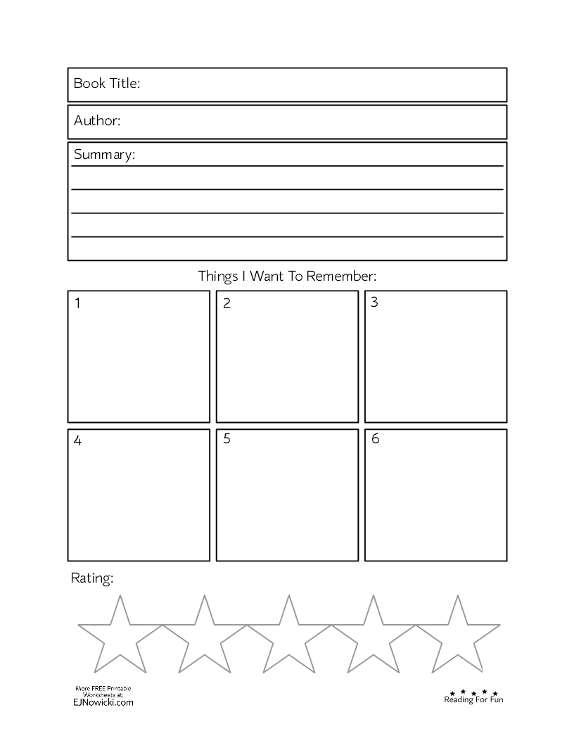 Book Log Template Pages