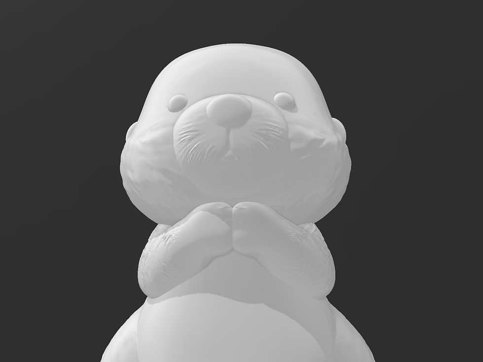 Miniature : Cute Garden Otter Décor: "A garden-themed otter decor design, available in STL file format."
